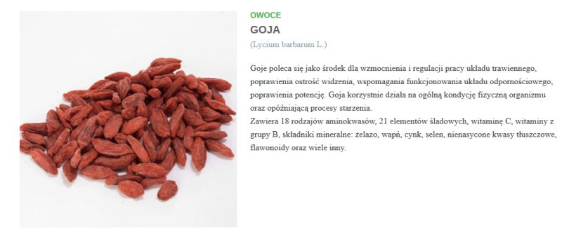 image OWOCE SUSZONE GOJA  F.H.U VILIA