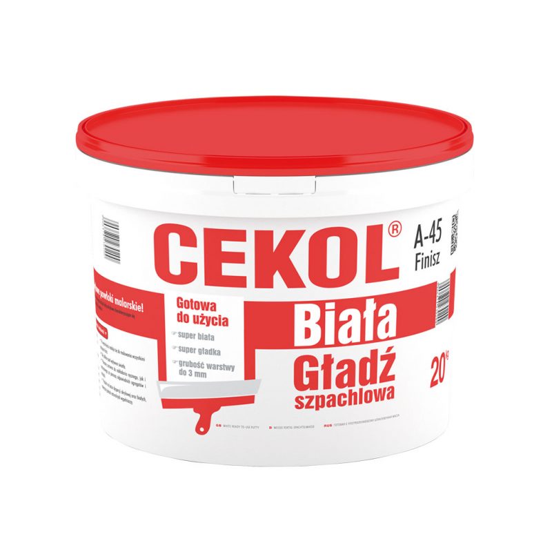 GŁADZIE AKRYLOWE CEKOL A-45 Finisz