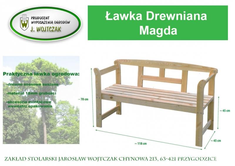 ŁAWKI OGRODOWE DREWNIANE 