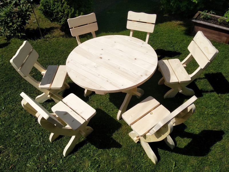 KOMPLETY MEBLI OGRODOWYCH wzór okrągły fi 120 cm